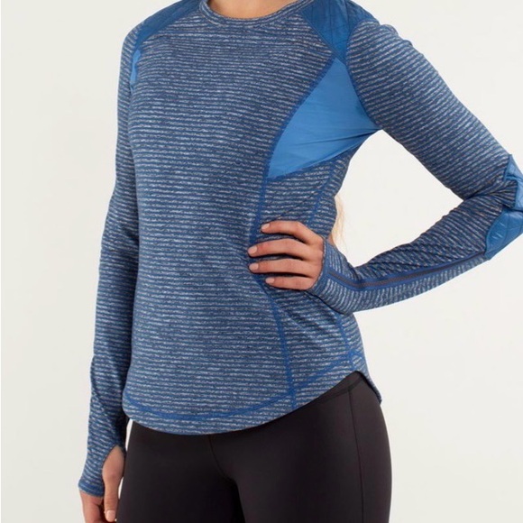 lululemon athletica Tops - lululemon athletica Navy and Light Blue Long Sleeve Top